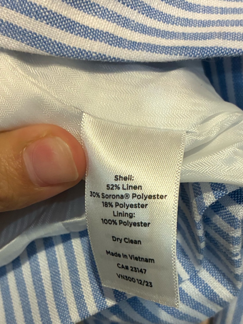 Talbots Light Blue Pinstripe Women's Blazer - Classic Tailored - Picture 4 of 5